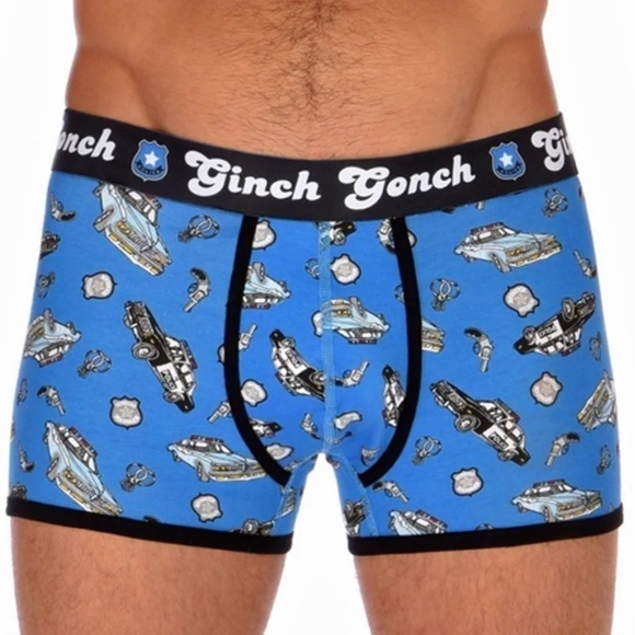 GINCH Gonch Patrol Statement Graphic Underwear Trunk Briefs Police Handcuffs NIP - Picture 2 of 9